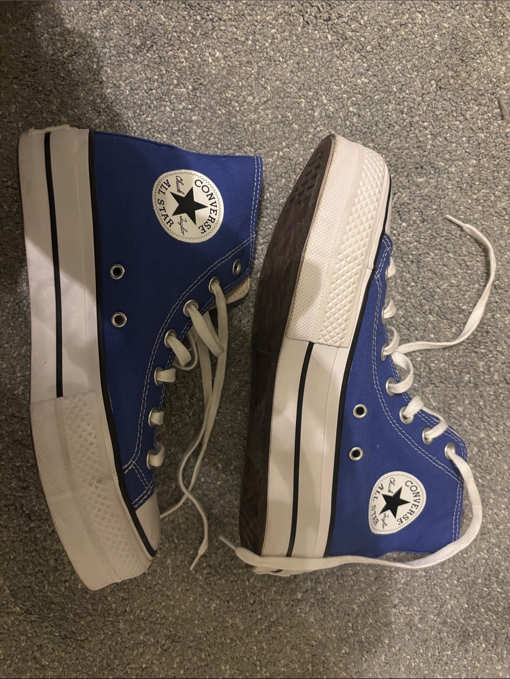 Converse High Top Sneakers in Blue and White